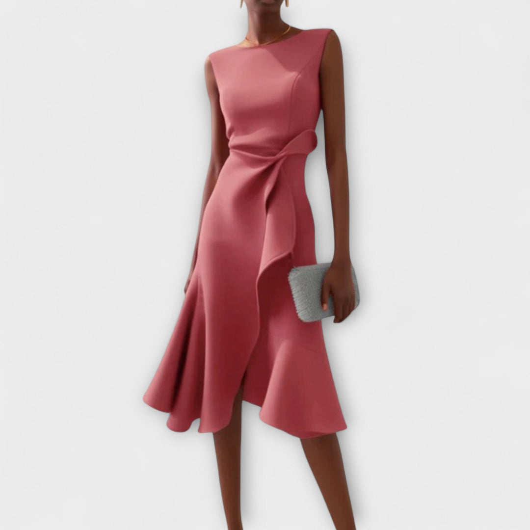 Erin™ | Robe Midi Drapée Asymétrique