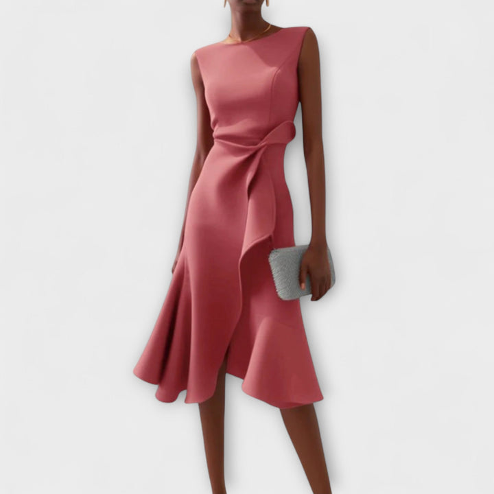 Erin™ | Robe Midi Drapée Asymétrique
