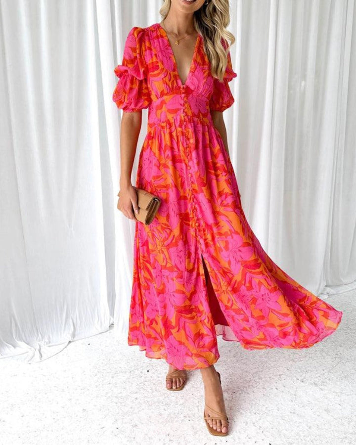 Derana™ - Robe Maxi Rose