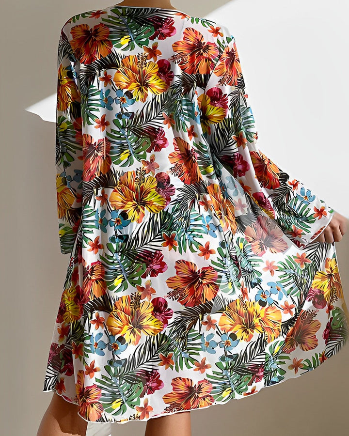 Flora | Ensemble de Bikini avec Imprimé Tropical et Couverture