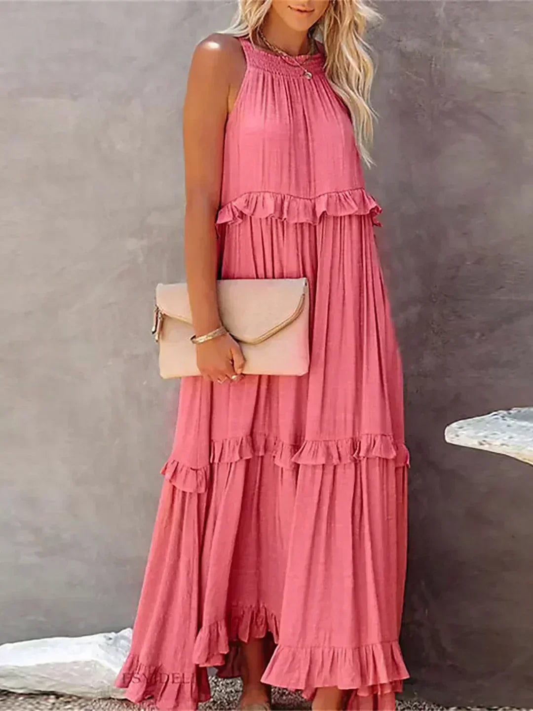 LANDRY | Robe sans manches avec volants chic