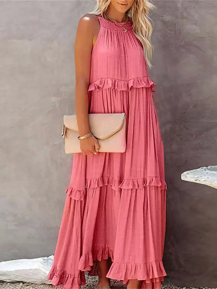 LANDRY | Robe sans manches avec volants chic