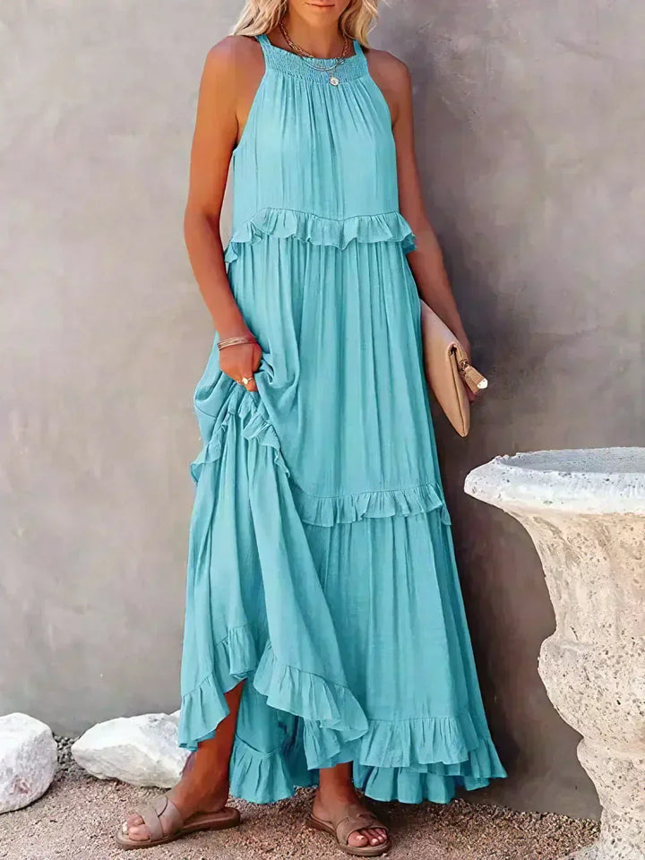 LANDRY | Robe sans manches avec volants chic