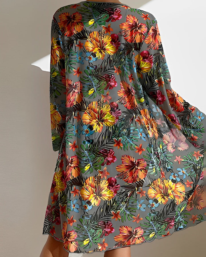 Flora | Ensemble de Bikini avec Imprimé Tropical et Couverture