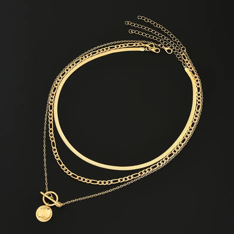 Collier superposé en coin texturé Savira