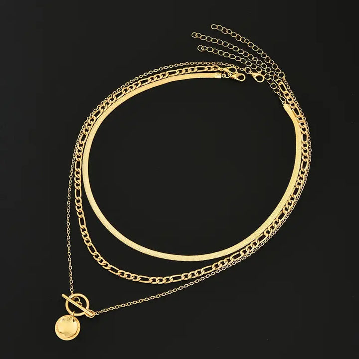 Collier superposé en coin texturé Savira