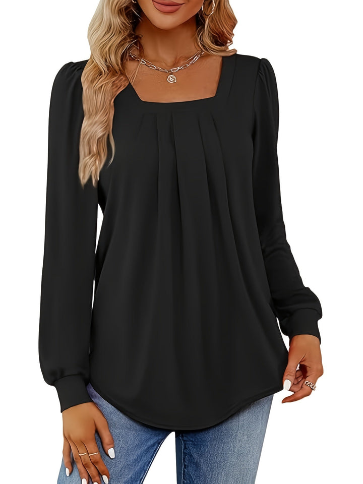 Astralis™ | Blouse Élégante avec Décolleté Carré et Plis