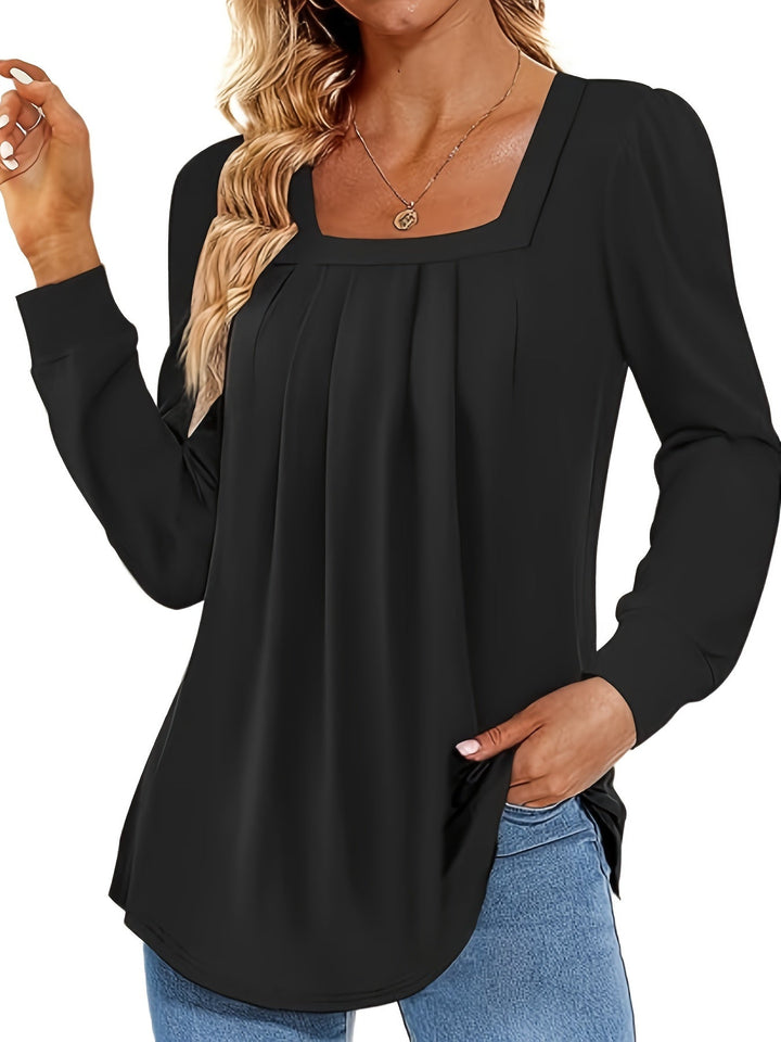 Astralis™ | Blouse Élégante avec Décolleté Carré et Plis