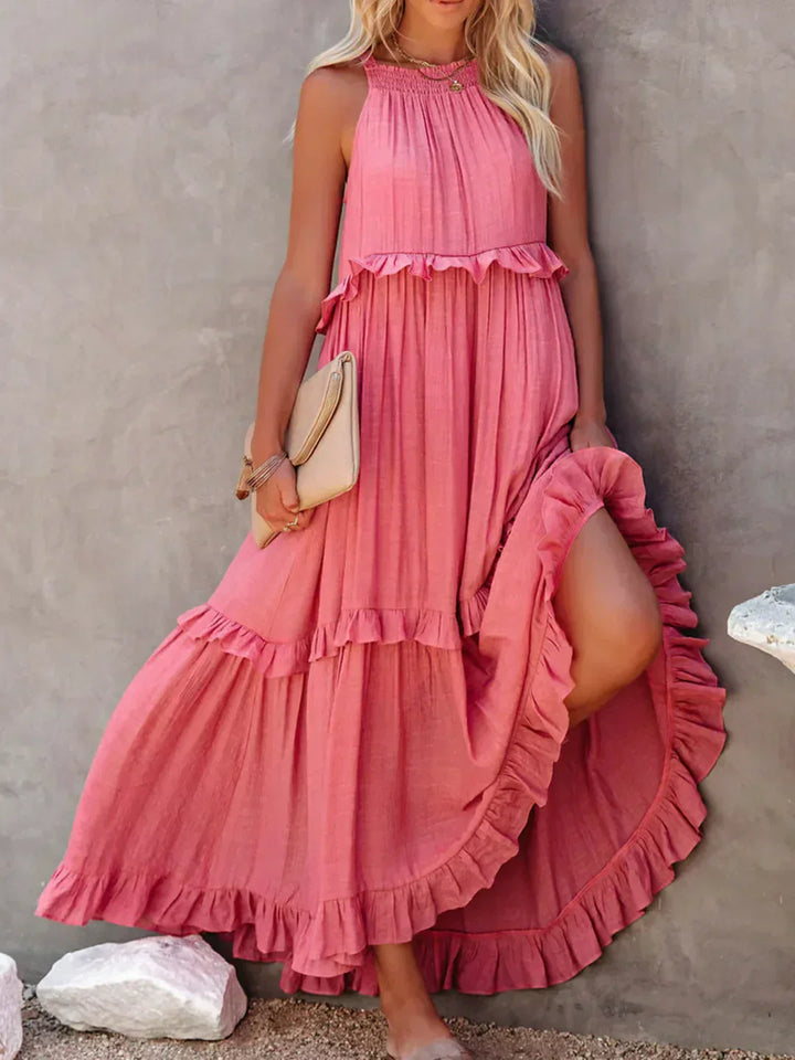 LANDRY | Robe sans manches avec volants chic