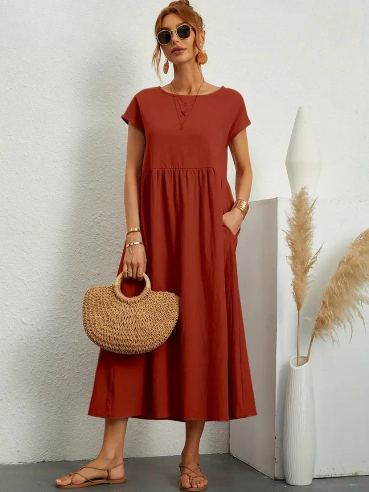 Giulia™ | Robe Essentielle Élégante en Coton et Lin