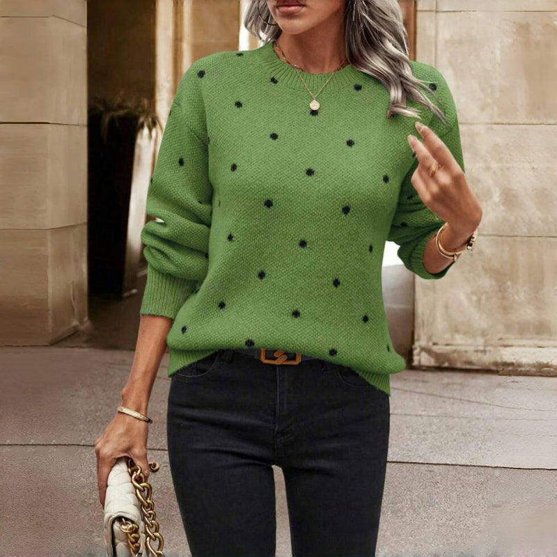 Zyara™ | Chic Pull Tricoté à Pois