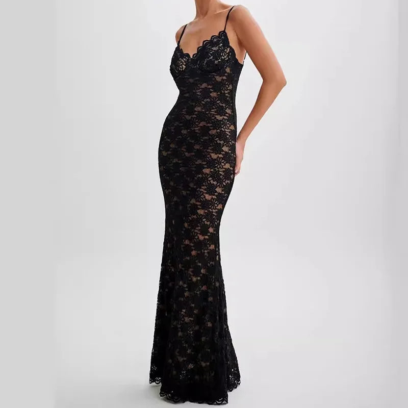 Noa™ | Robe Élegante en Dentelle Noire