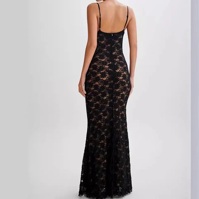 Noa™ | Robe Élegante en Dentelle Noire