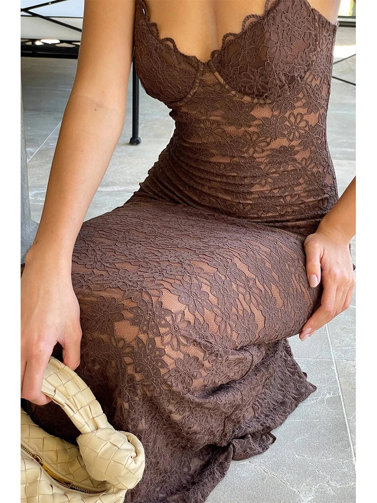 Noa™ | Robe Élegante en Dentelle Noire