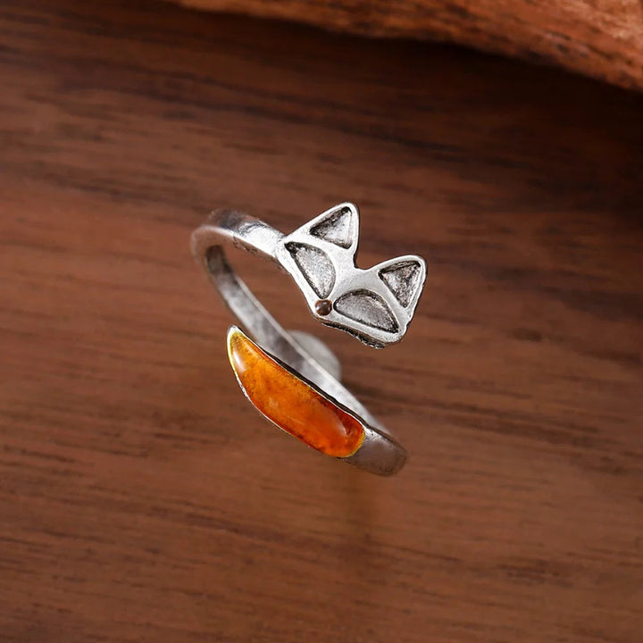 Bague Vintage en Argent 925 avec Motif de Renard – Fenya