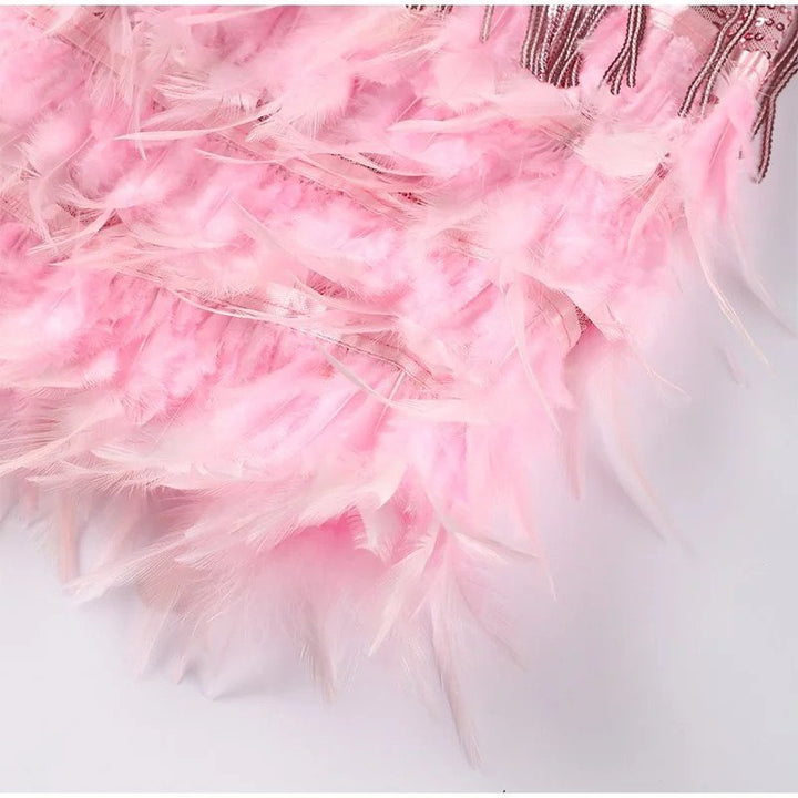 Lyras™ | Mini Robe Élégante avec Plumes
