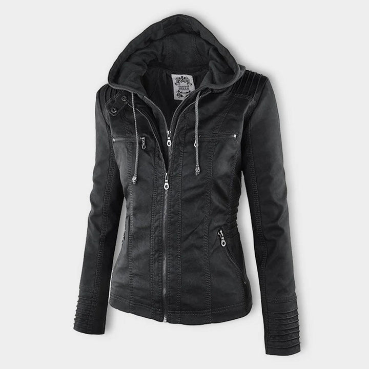 Sienna™ | Veste en simili cuir avec capuche