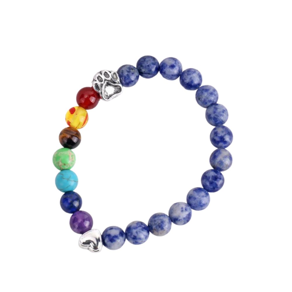 Bracelet de Souvenir Arc-en-Ciel avec 7 Perles de Chakra en Pierre Naturelle – LUMIN