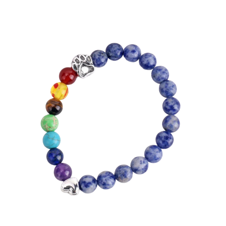Bracelet de Souvenir Arc-en-Ciel avec 7 Perles de Chakra en Pierre Naturelle – LUMIN
