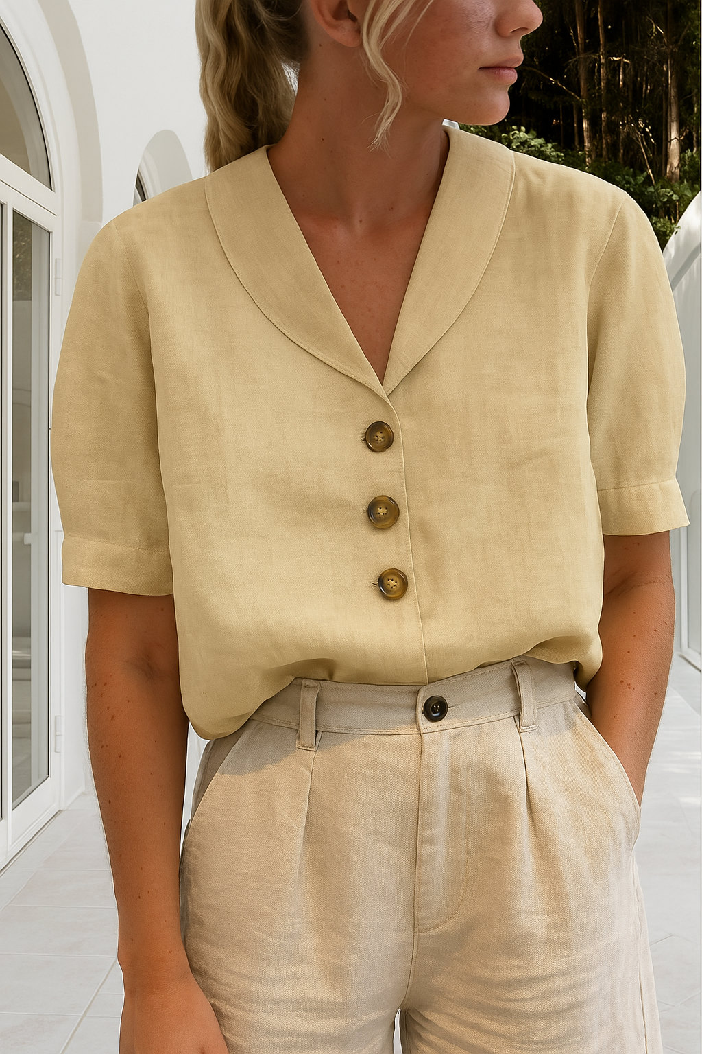 Christin™ | Blouse d'Été Chic avec Décolleté Élégant