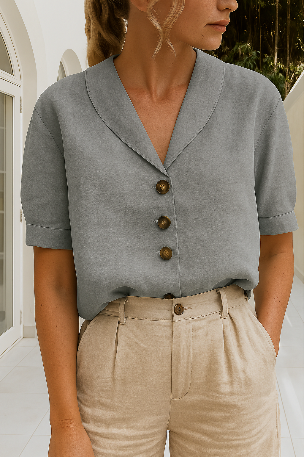 Christin™ | Blouse d'Été Chic avec Décolleté Élégant
