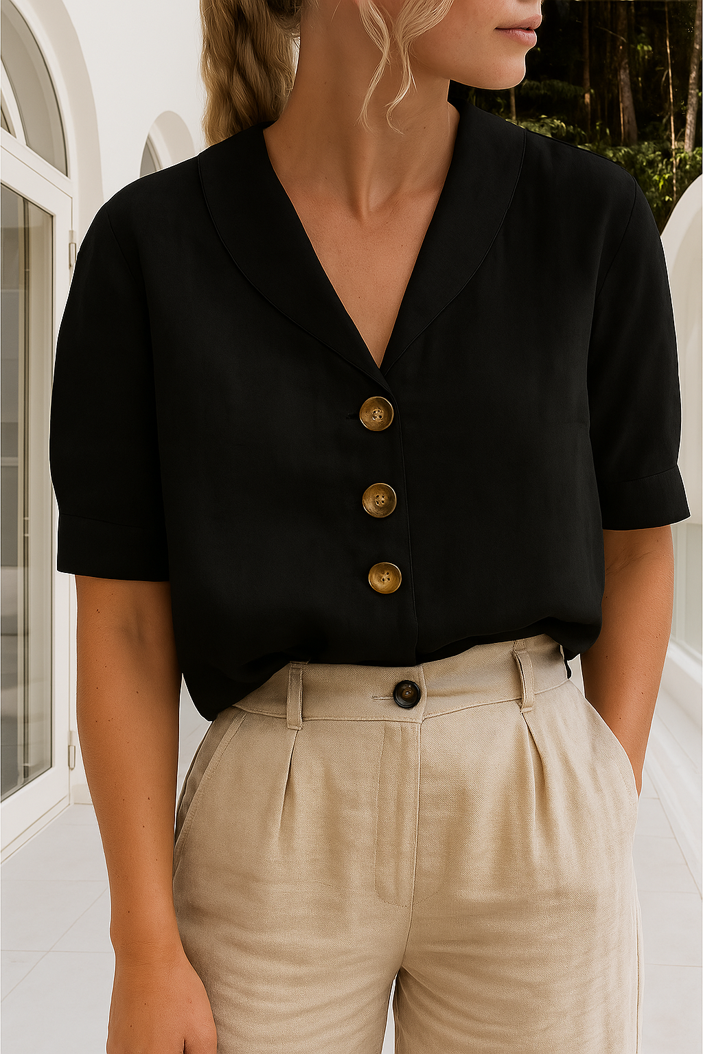 Christin™ | Blouse d'Été Chic avec Décolleté Élégant