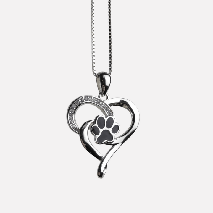 Collier Infini avec cœur et patte en argent -Elin