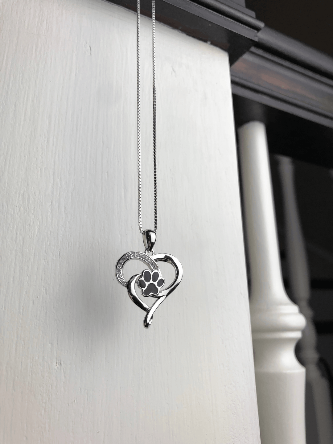 Collier Infini avec cœur et patte en argent -Elin