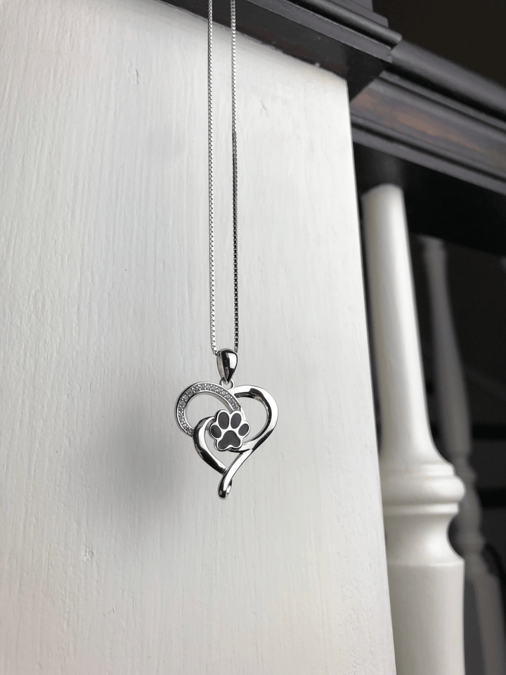 Collier Infini avec cœur et patte en argent -Elin