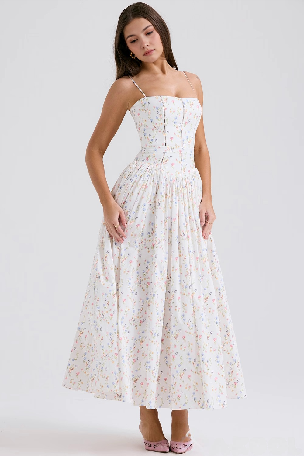 VIOLETTA - Robe Midi Posy