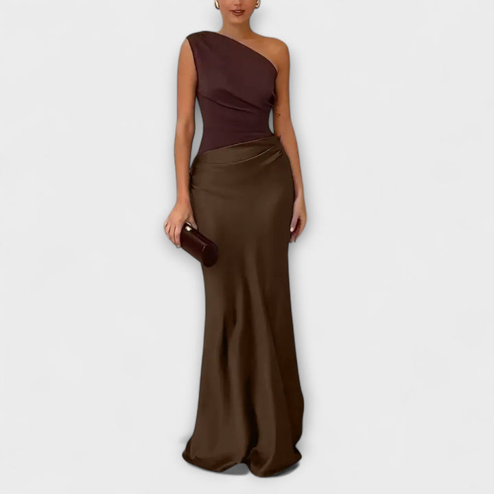 Elene™ | Robe Maxi Plissée Éléganter à Une Épaule