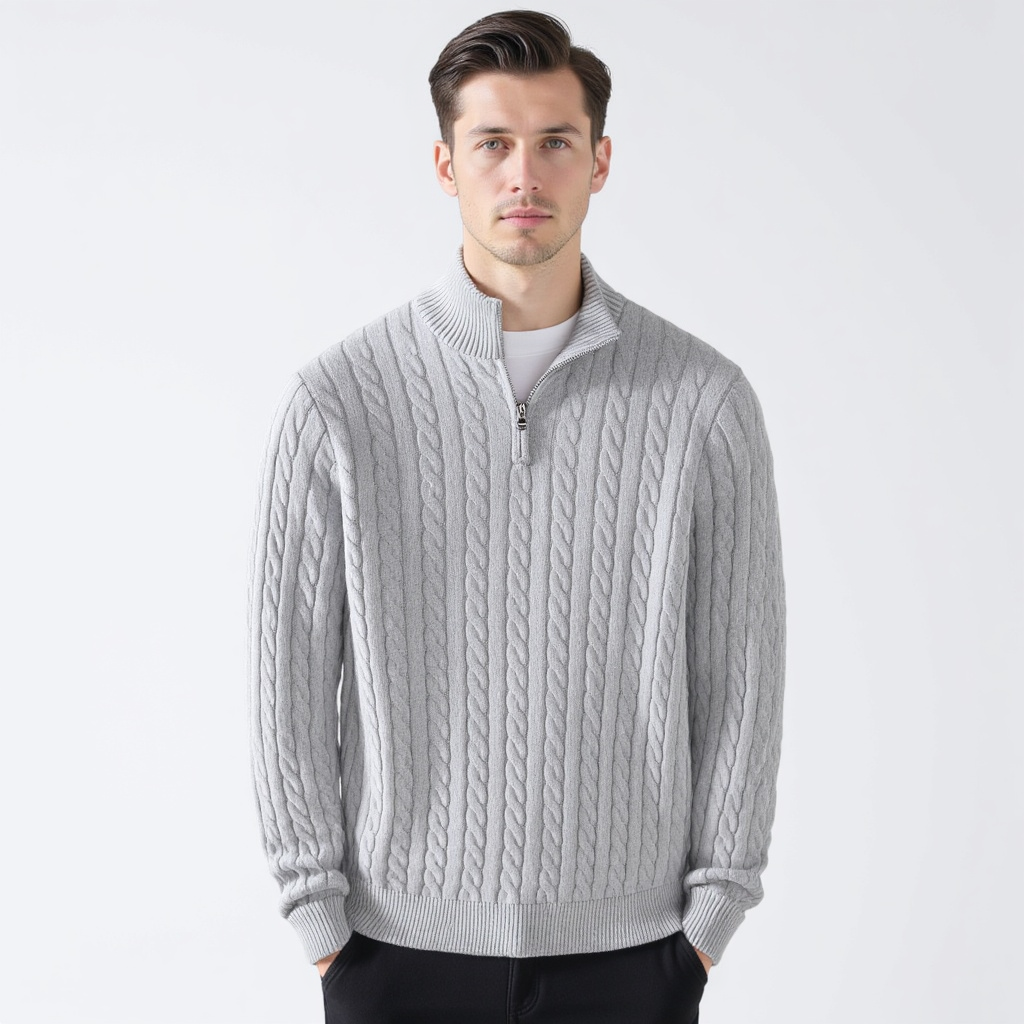 Lorentis™ | Pull en tricot de luxe avec fermeture éclair moderne