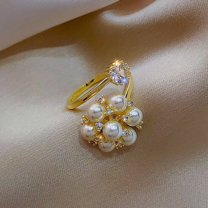 Bague réglable mignonne avec perles