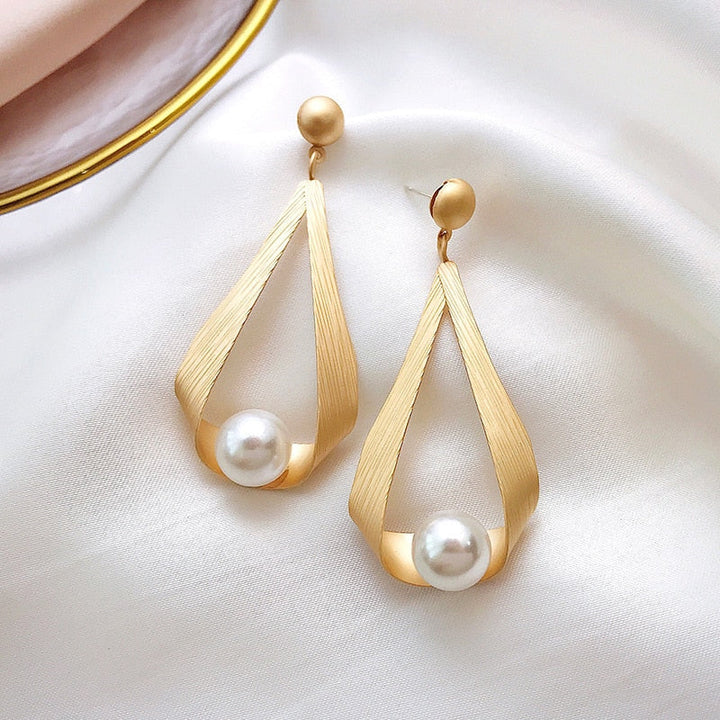 Boucles d'oreilles en cristal et perles rondes