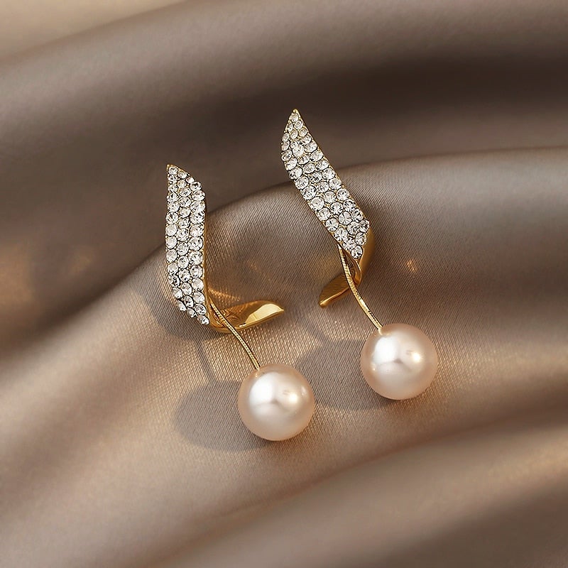 Boucles d'oreilles en perles dorées