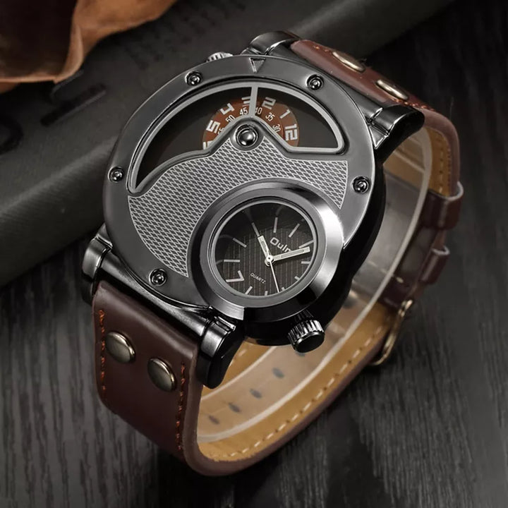 Montre Quartz Dual Time de Luxe™ Olsen & Olsen
