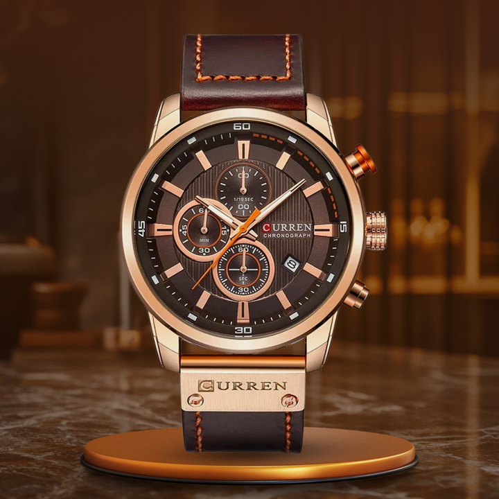 Montre élégante en quartz avec bracelet en cuir™ de Olsen & Olsen