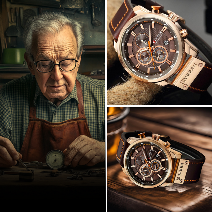 Montre élégante en quartz avec bracelet en cuir™ de Olsen & Olsen