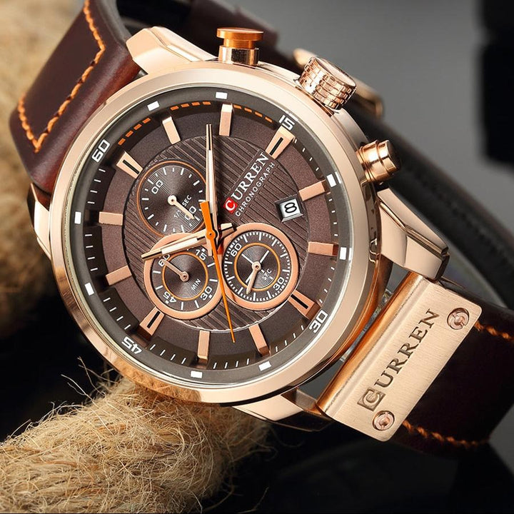Montre élégante en quartz avec bracelet en cuir™ de Olsen & Olsen