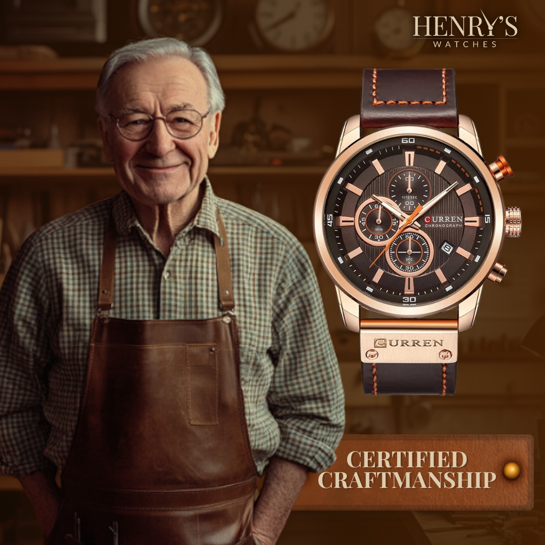 Montre élégante en quartz avec bracelet en cuir™ de Olsen & Olsen