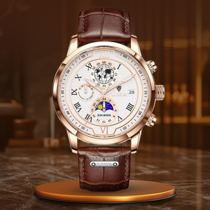 Montre Chronographe en Cuir Premium™ - Olsen & Olsen