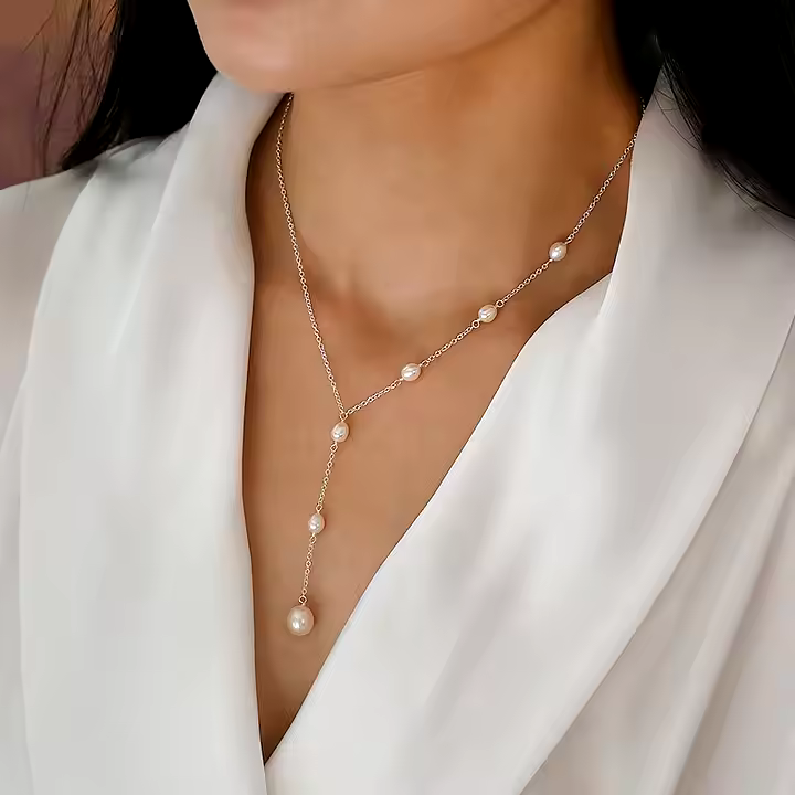 Collier Vintage avec Perles Suspendues