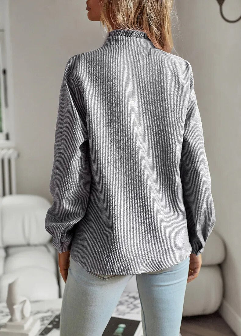 Quorion™ | Élégante Chemise à Manches Longues avec Volants