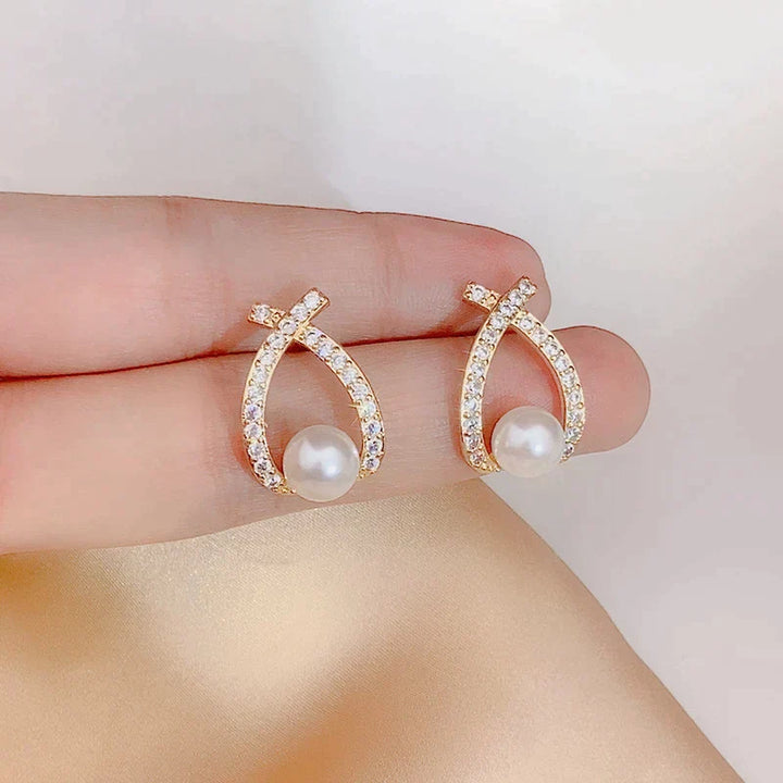 Boucles d'oreilles avec perles et paillettes