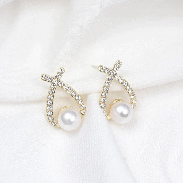 Boucles d'oreilles avec perles et paillettes