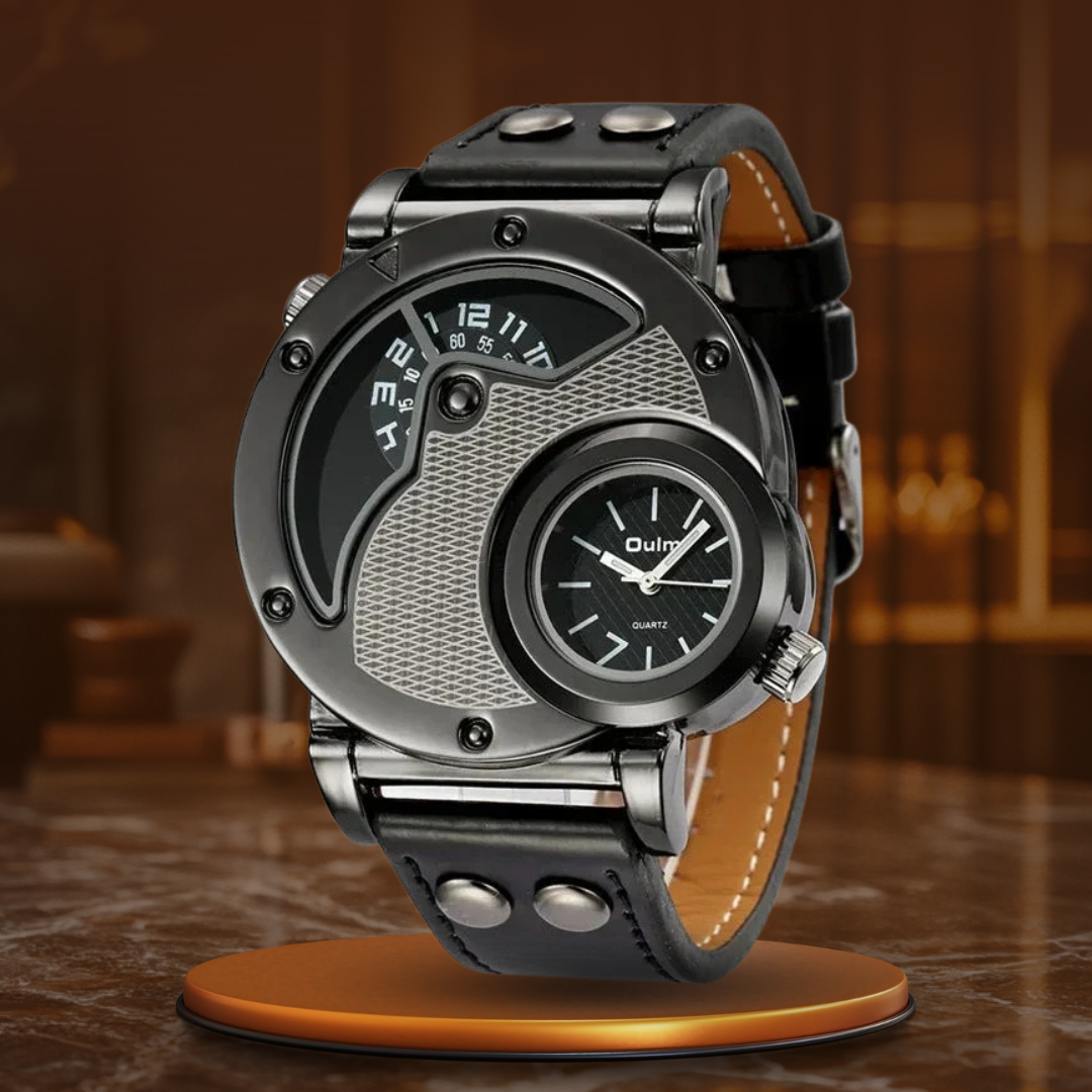 Montre Quartz Dual Time de Luxe™ Olsen & Olsen