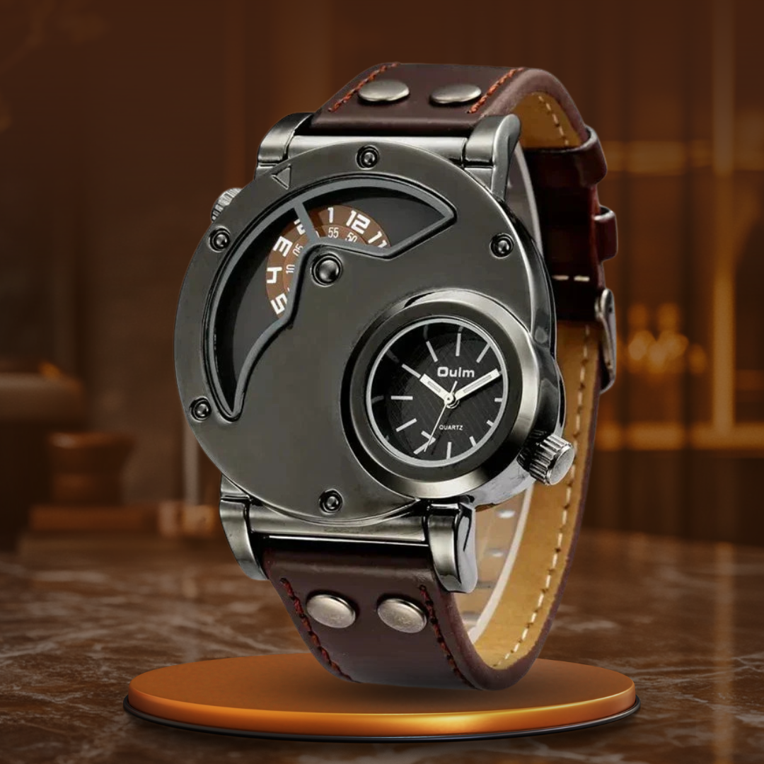 Montre Quartz Dual Time de Luxe™ Olsen & Olsen