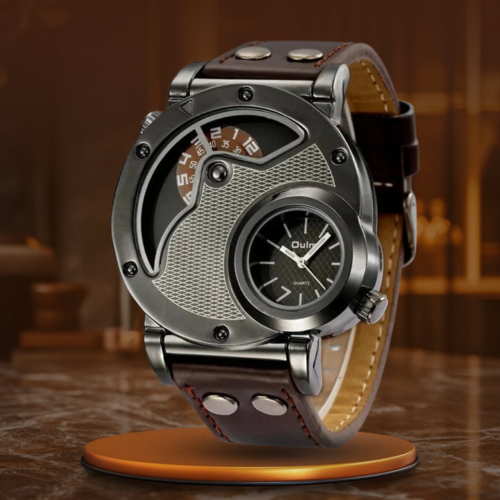 Montre Quartz Dual Time de Luxe™ Olsen & Olsen