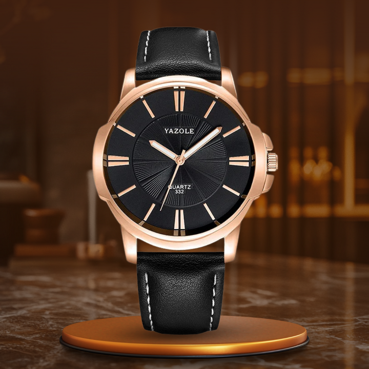 Montre en Cuir en Verre Bleu Luxueux™ - Olsen & Olsen