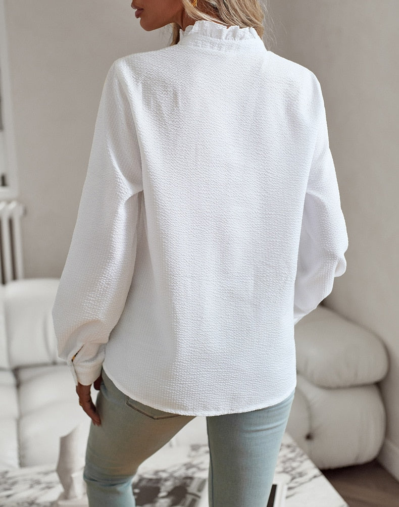 Quorion™ | Élégante Chemise à Manches Longues avec Volants